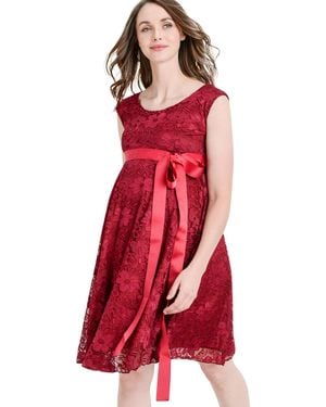 Hello Miss Maternity Lace A-line Dress - Red