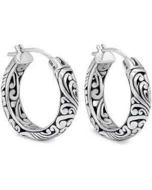 DEVATA Sterling Small Hoop Earrings - White