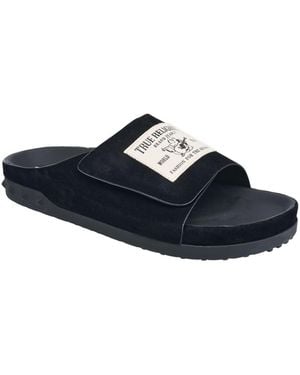 TRUE RELIGION Cudi Velcro Strap Srs Logo Patch Sandal - Blue
