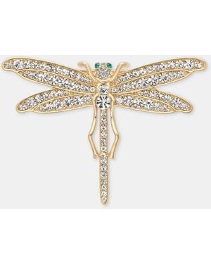 Ralph Lauren Tone Boxed Crystal Dragonfly Pin - Natural