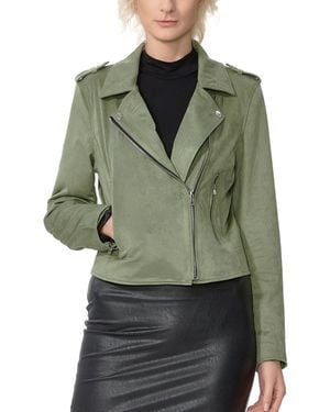 Kimi + Kai Kimi + Kai Faux Suede Moto Jacket - Green