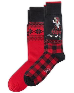 Polo Ralph Lauren 2-pack Holiday Dog Socks - Red