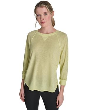 DKNY Mini Slub Waffle Three Quarter Sleeve T-shirt - Green