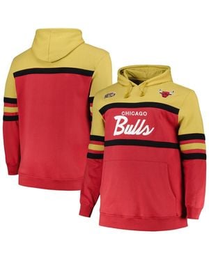 Mitchell & Ness Chicago Bulls Big Tall Hardwood Classics Head Coach Pullover Hoodie - Red