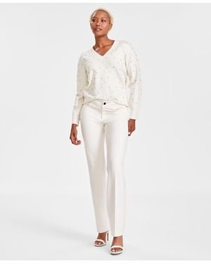 Anne Klein Bootcut Suit Pants - White
