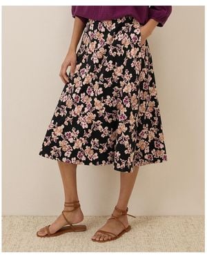 Pact Organic Cotton Fit & Flare Midi Skirt - Brown