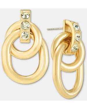 INC International Concepts Pave Linked Circle Drop Earrings - Metallic