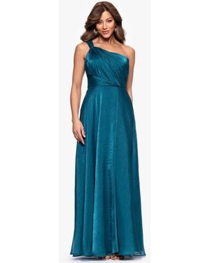 Xscape One-shoulder Organza Ball Gown - Blue