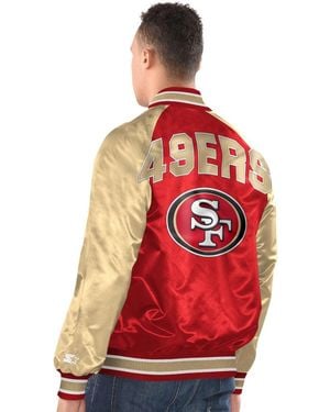 Starter Scarlet/gold San Francisco 49ers Inductee Raglan Full-snap Varsity Jacket - Red