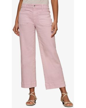 Sanctuary The Marine Mid Rise Cropped Wide-leg Jeans - Pink