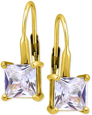 Giani Bernini Cubic Zirconia Square Leverback Drop Earrings - White