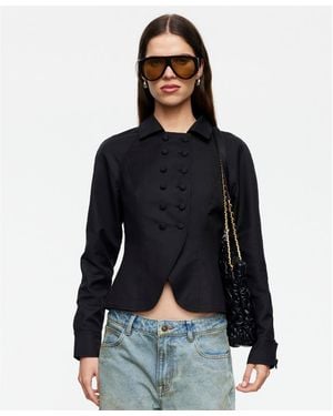 Lioness Form Button-front Jacket - Blue
