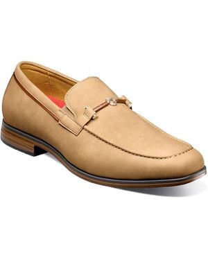 Stacy Adams Richardson Almond Toe Bit Slip-on Loafers - Natural