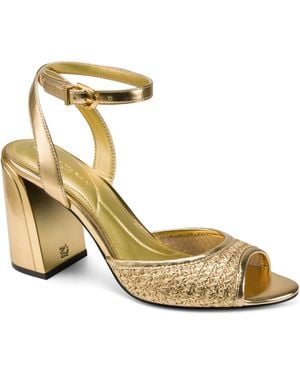 Donna Karan Sinclair Ankle Strap Dress Sandals - Metallic