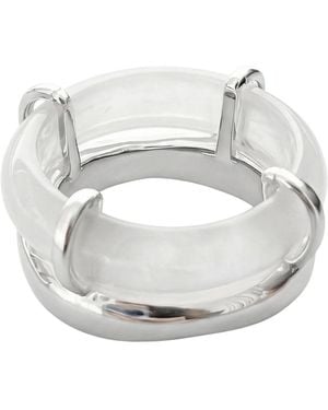 seree Lilac — Chunky Green And Jade Ring - White