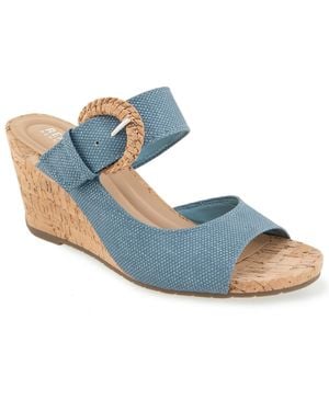 Kenneth Cole Gibbs Wedge Sandals - Blue