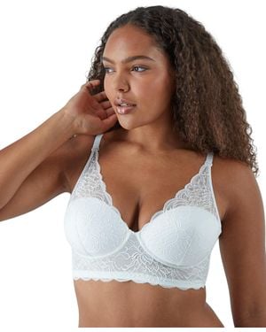 Maidenform Pure Comfort Lace & Mesh Longline Wireless Bralette Dm1188 - White
