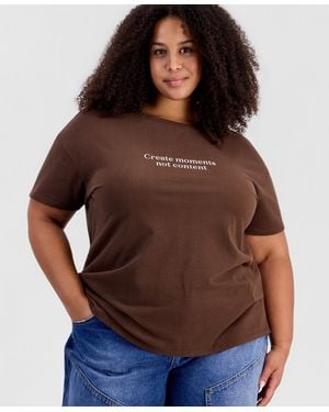 And Now This Plus Size Landscape Graphic Tee Relaxed-fit Top - Brown