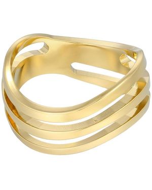 Adornia Tarnish Resistant Wave Band Ring - Metallic
