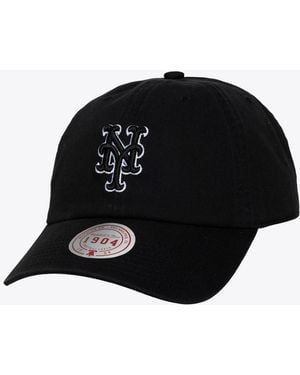 Mitchell & Ness And White New York Mets 1904 Strapback Adjustable Hat - Black