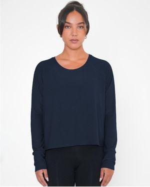 Rebody Active Boxy Nylon Long Sleeve Top - Blue
