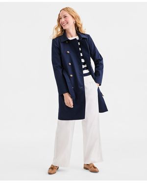 Style & Co. Classic Trench Coat - Blue
