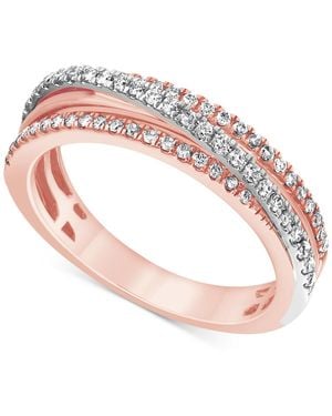 Macy's Diamond Triple Row Crossover Ring (3/8 Ct. T.w. - Pink