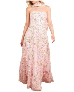 Needle & Thread Dream Garland Strapless Gown - Pink