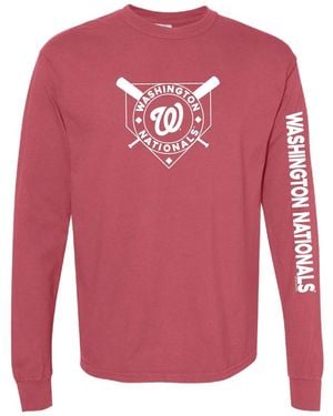 Soft As A Grape Washington Nationals Pigment Dye Long Sleeve T-shirt - Pink