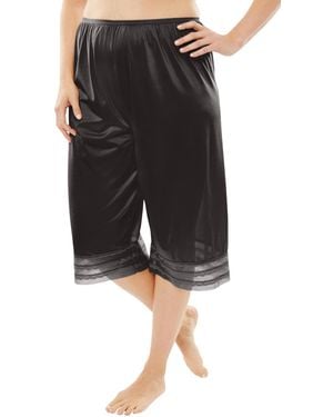 Comfort Choice Plus Size Snip-to-fit Culotte - Black
