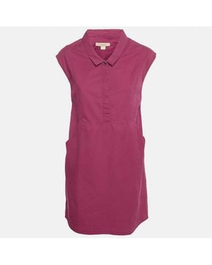 Pre-owned Burberry Brit Dark Pink Cotton Sleeveless Mini Dress - Purple