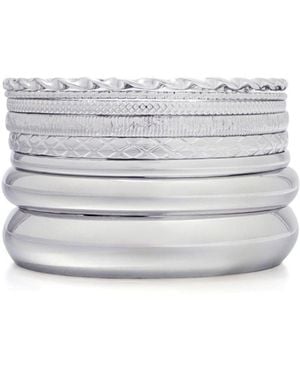 Adornia Plated 8-bangle Bracelet Set - Gray