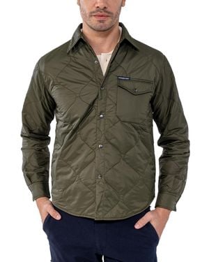 Members Only Quilted Shirt Jacket - Green