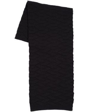 Alfani Chevron Knit Ribbed-hem Scarf - Black