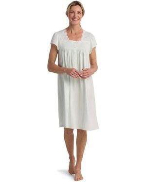 Miss Elaine Short-sleeve Gown - White