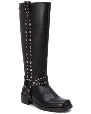 Xti Tall Riveted Boots By - Black