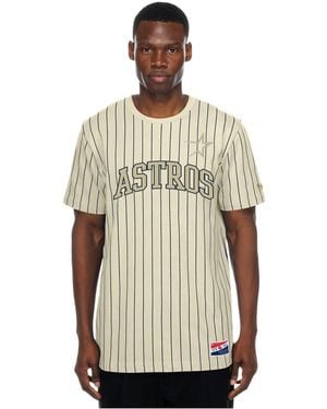 KTZ Throwback Pinstripe Houston Astros T-shirt - Natural