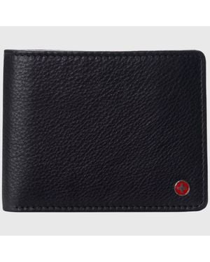 Alpine Swiss Genuine Leather Passcase Bifold Wallet Rfid Safe 2 Id Windows - Black