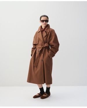 Mango Buckle Suede Ballerina - Brown