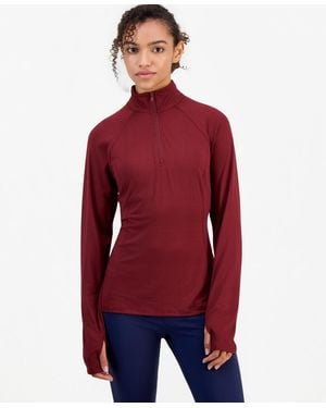 ID Ideology Long-sleeve Mock-neck Quarter-zip Pullover - Red