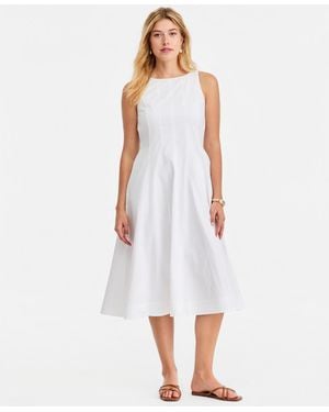 On 34th Seamed Boatneck Midi Dress - White