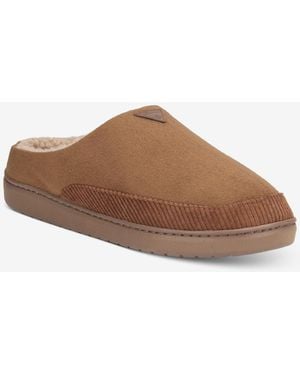 Weatherproof Faux-suede Clogs - Brown
