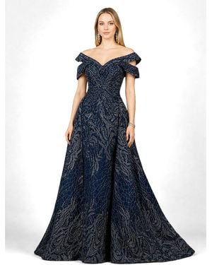 Lara Off Shoulder Mermaid Lace Gown - Blue