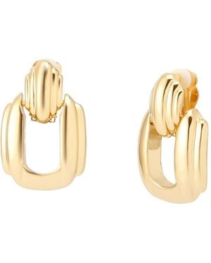 Robert Lee Morris Ribbed Doorknocker Clip-on Earrings - Metallic