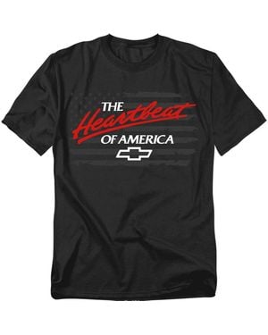 Corvette Chevrolet Heartbeat Of America Flag T-shirt - Black
