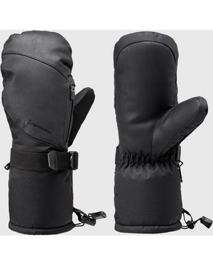 Alpine Swiss Waterproof Snow Gloves Zipper Pockets Winter Sport Mittens - Black