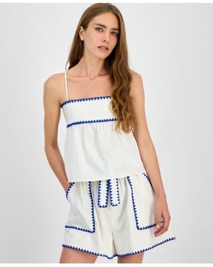 En Saison Dontatella Sleeveless Tie-back Top - White