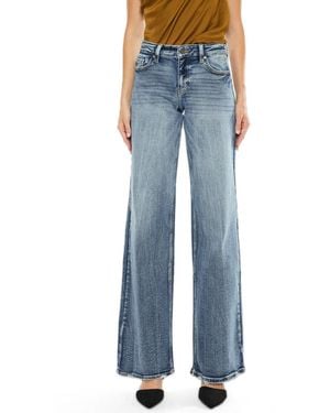 Kancan Venice Mid-rise Wide-leg Heavy-grind Jeans - Blue
