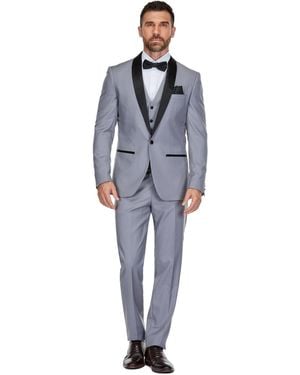 Gino Vitale 3-piece Slim Fit Shawl Lapel Tuxedo - Blue
