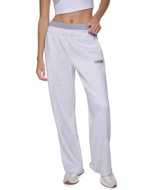 DKNY High-rise Boyfriend Double Waistband Pants - Blue
